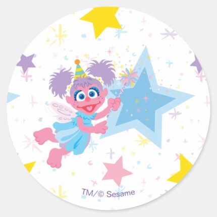 Abby Cadabby Party Star Pattern Classic Round Sticker