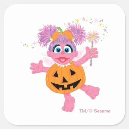 Abby Cadabby Cute As A Pumpkin Square Sticker