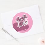 Abby Doodley Cloud Pattern Classic Round Sticker