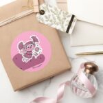 Abby Doodley Cloud Pattern Classic Round Sticker