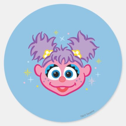 Abby Smiling Face Classic Round Sticker