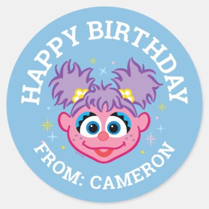 Abby Smiling Face Happy Birthday Classic Round Sticker