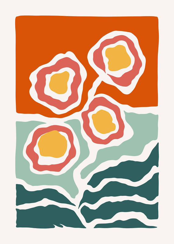 Abstract Floral Art Print Poster