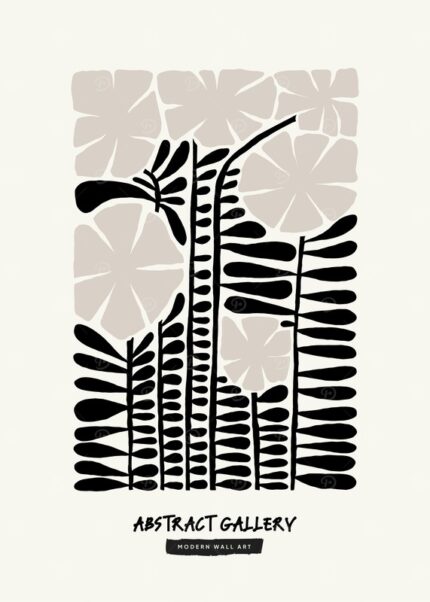 Abstract Floral Square Art Poster