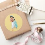 Aladdin And Jasmine Hugging 2 Classic Round Sticker