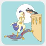 Aladdin And Jasmine Square Sticker
