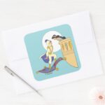 Aladdin And Jasmine Square Sticker