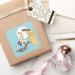 Aladdin And Jasmine Square Sticker