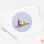 Aladdin And Jasmine On Magic Carpet Classic Round Sticker