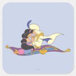 Aladdin And Jasmine On Magic Carpet Square Sticker