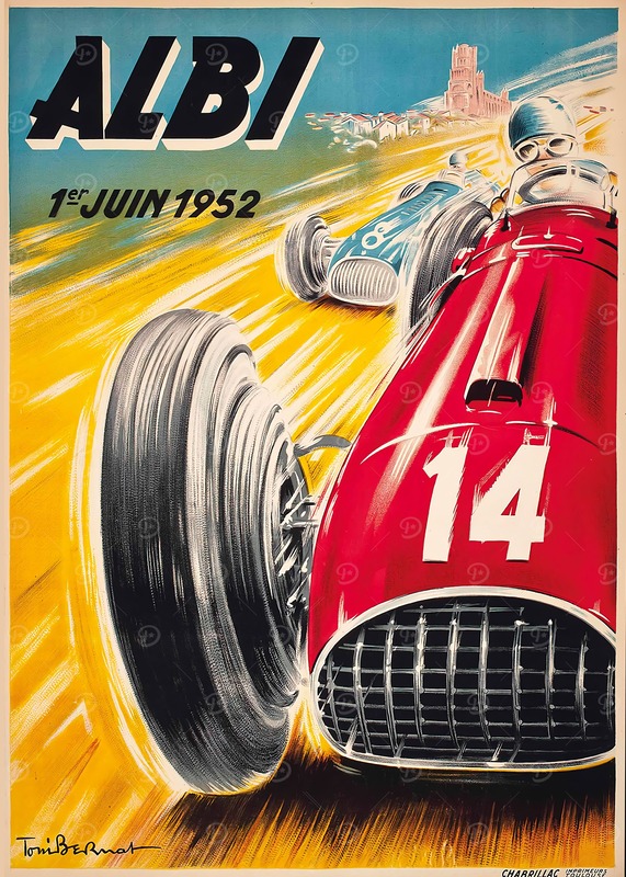 Albi Grand Prix 1er Juin 1952 Car Race Poster