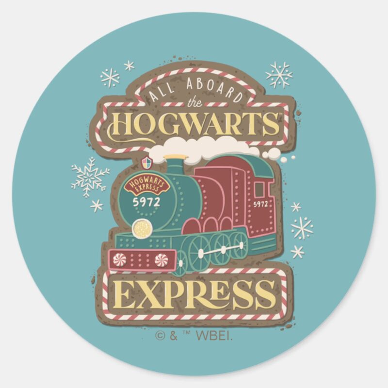All Aboard The HOGWARTS™ Express Christmas Cookie Classic Round Sticker All Aboard The HOGWARTS™ Express Christmas Cookie Classic Round Sticker
