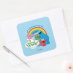 All Rainbows Lead To Sesame Street Square Sticker