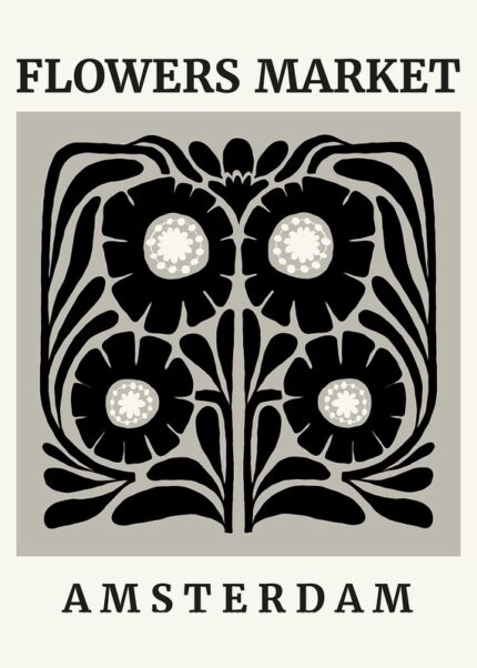 Amsterdam Flowers Market Poster