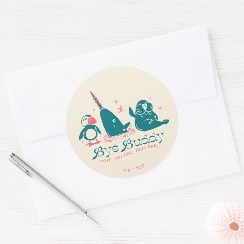 Animal Friends Bye Buddy Hope You Find Your Dad Classic Round Sticker