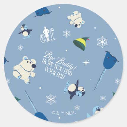 Animal Friends Bye Buddy Winter Pattern Classic Round Sticker