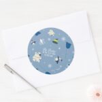 Animal Friends Bye Buddy Winter Pattern Classic Round Sticker