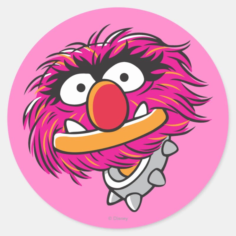 Animal With Collar Classic Round Sticker Animal With Collar Classic Round Sticker