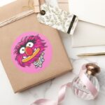 Animal With Collar Classic Round Sticker