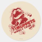 Animal World Tour Classic Round Sticker
