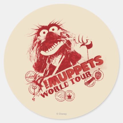 Animal World Tour Classic Round Sticker
