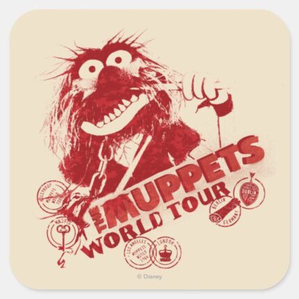 Animal World Tour Square Sticker