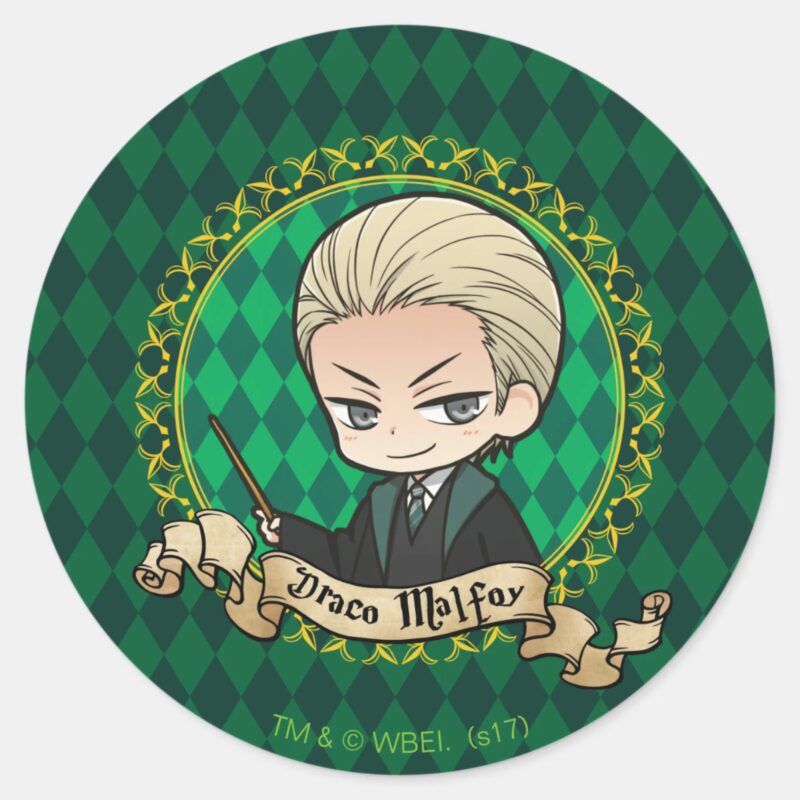 Anime Draco Malfoy Classic Round Sticker Anime Draco Malfoy Classic Round Sticker