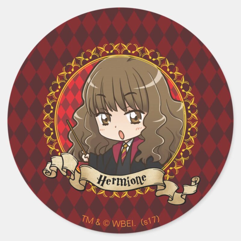 Anime Hermione Granger Classic Round Sticker Anime Hermione Granger Classic Round Sticker