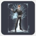Anime Ron Weasleys Jack Russell Terrier Patronus Square Sticker