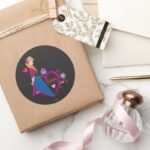 Anna Pink Heart Classic Round Sticker