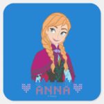 Anna Portrait With Name Square Sticker