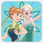 Anna And Elsa Celebrate Sisterhood Square Sticker