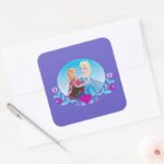 Anna And Elsa Embracing Square Sticker