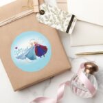 Anna And Elsa Family Love Classic Round Sticker