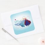 Anna And Elsa Family Love Square Sticker