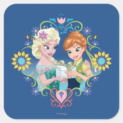 Anna And Elsa Gift For Sister Square Sticker