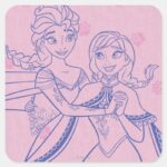 Anna And Elsa I Love My Sister Square Sticker
