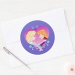 Anna And Elsa Strong Bond Classic Round Sticker