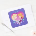Anna And Elsa Strong Bond Square Sticker