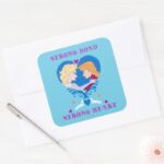 Anna And Elsa Strong Bond Strong Heart Square Sticker