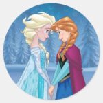 Anna And Elsa Together Forever Classic Round Sticker