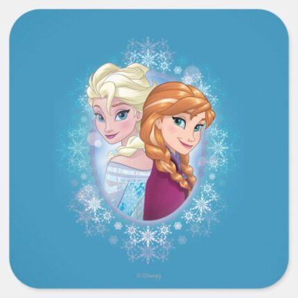 Anna And Elsa Winter Magic Square Sticker
