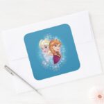 Anna And Elsa Winter Magic Square Sticker