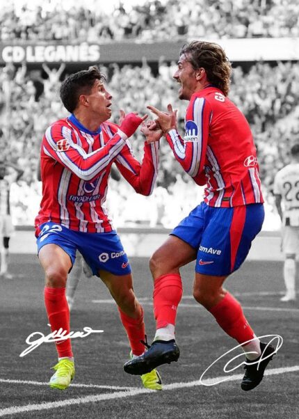 Antoine Griezmann And Giuliano Simeone Atletico Madrid Soccer Poster