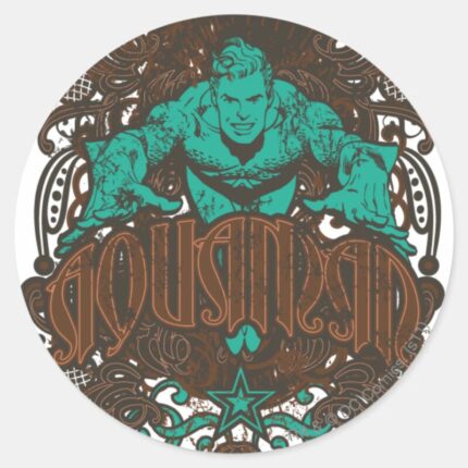 Aquaman Its Showtime Poster Classic Round Sticker