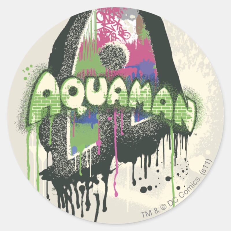 Aquaman Twisted Innocence Letter Classic Round Sticker Aquaman Twisted Innocence Letter Classic Round Sticker