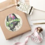 Aquaman Twisted Innocence Letter Classic Round Sticker
