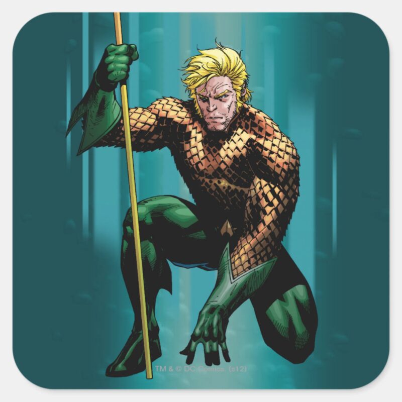 Aquaman Crouching Square Sticker Aquaman Crouching Square Sticker