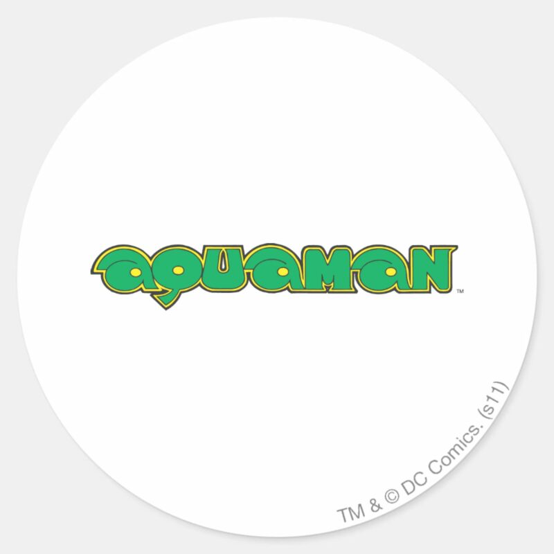 Aquaman Green Logo Classic Round Sticker Aquaman Green Logo Classic Round Sticker