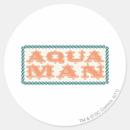 Aquaman Its Showtime Letters Classic Round Sticker